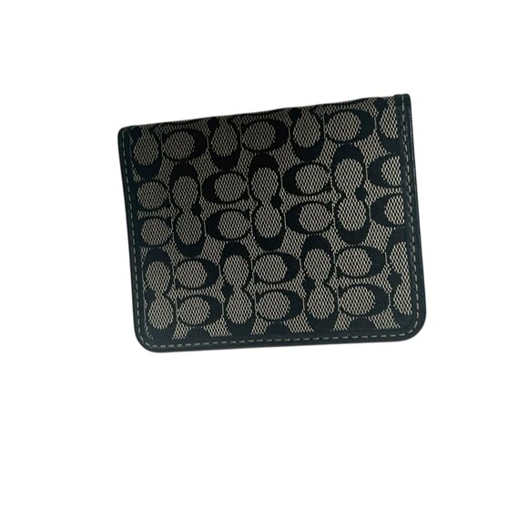 Coach Silver and Black Canvas card holder / wallet - Picture 1 of 8